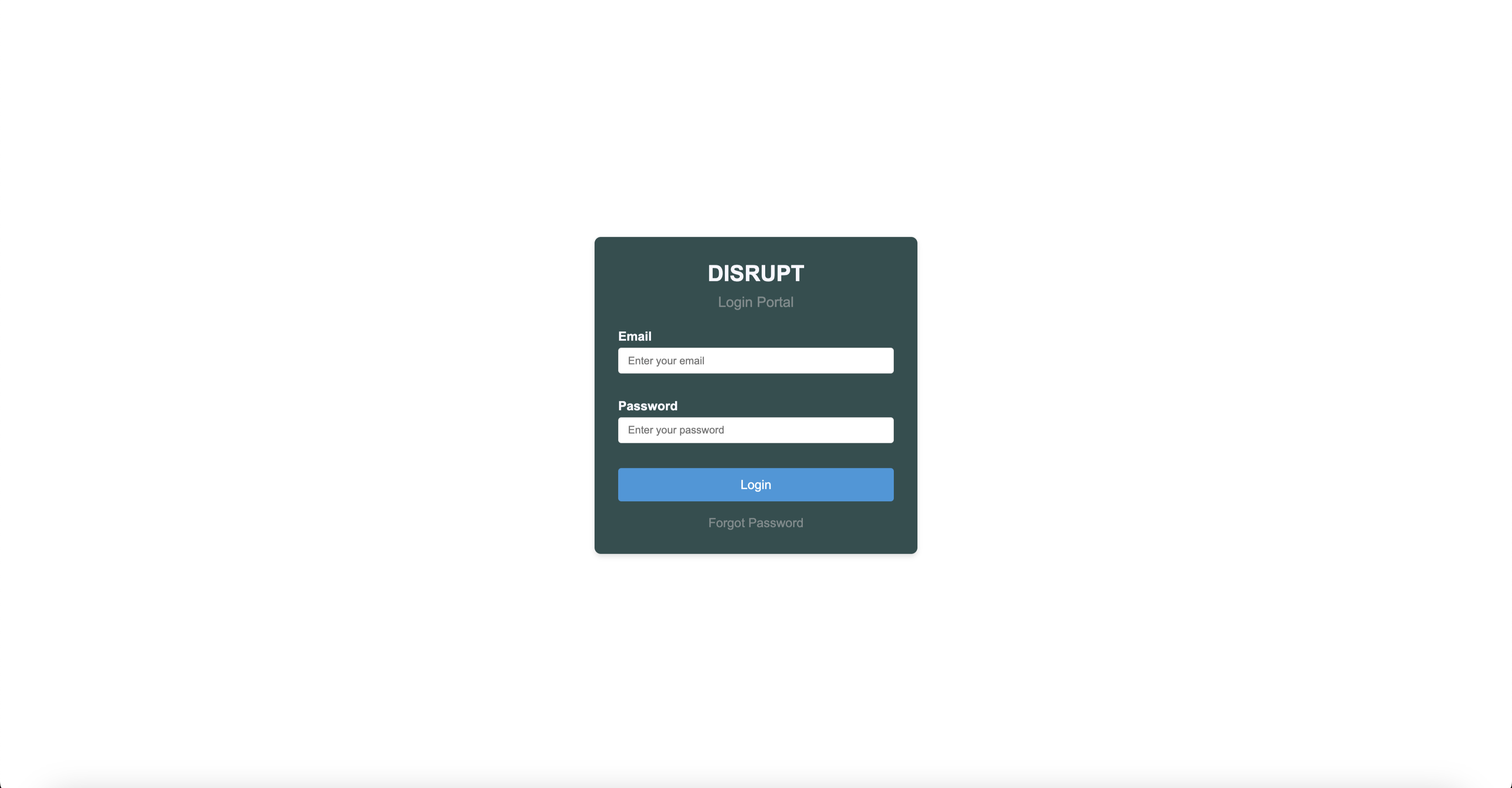 Login page